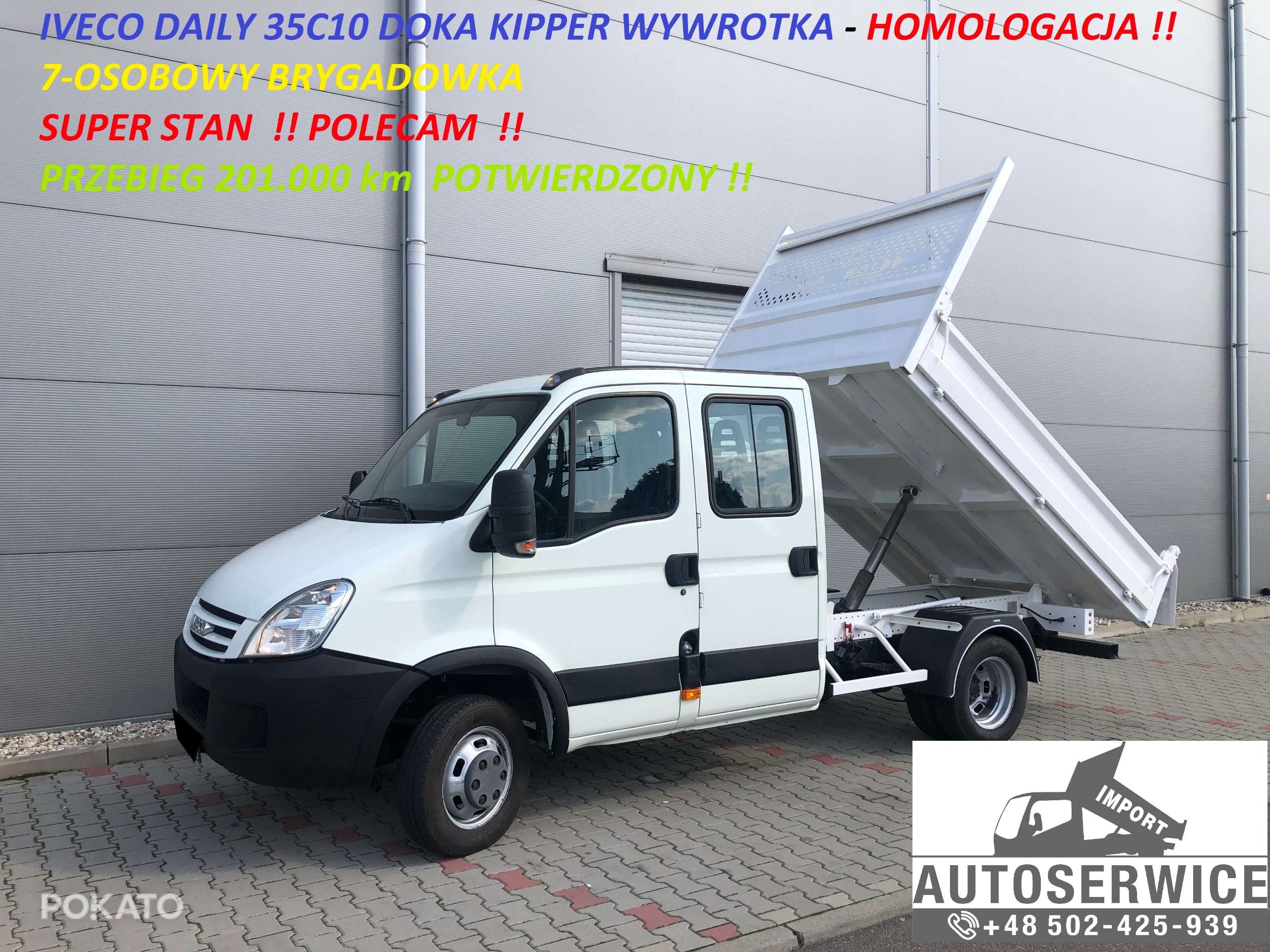 Iveco DAILY 35C10 Doka Kipper Wywrotka Homologacja
