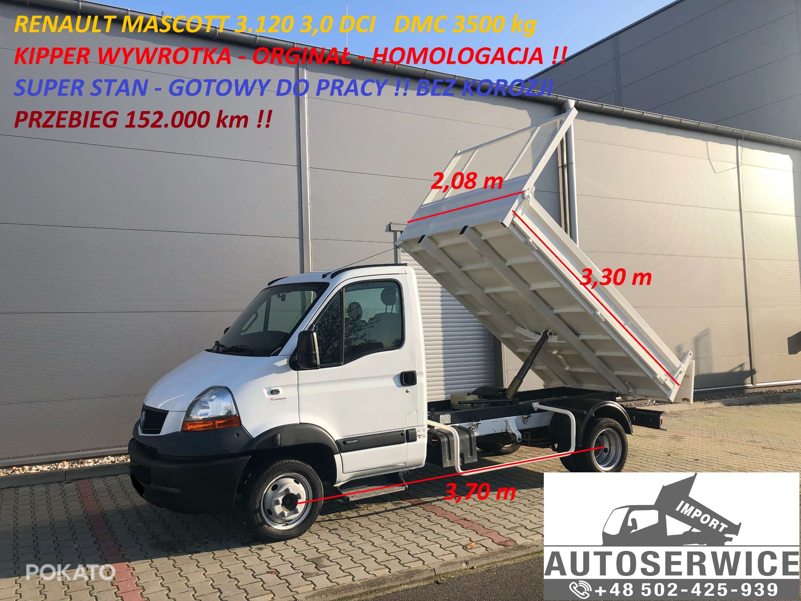 Renault MASCOTT 3.120 Dci Kipper Wywrotka Homologa
