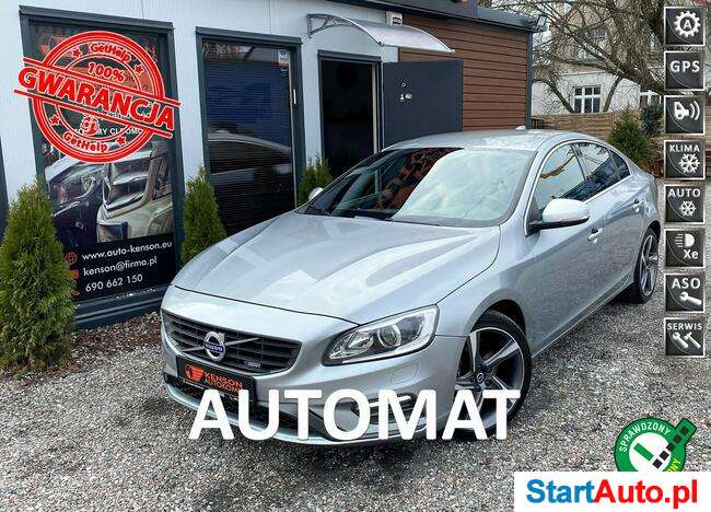 Volvo S60 RDESIGN, Skóra plus alcantara, Nawigacja, Czujniki P, Pełny serwis ASO