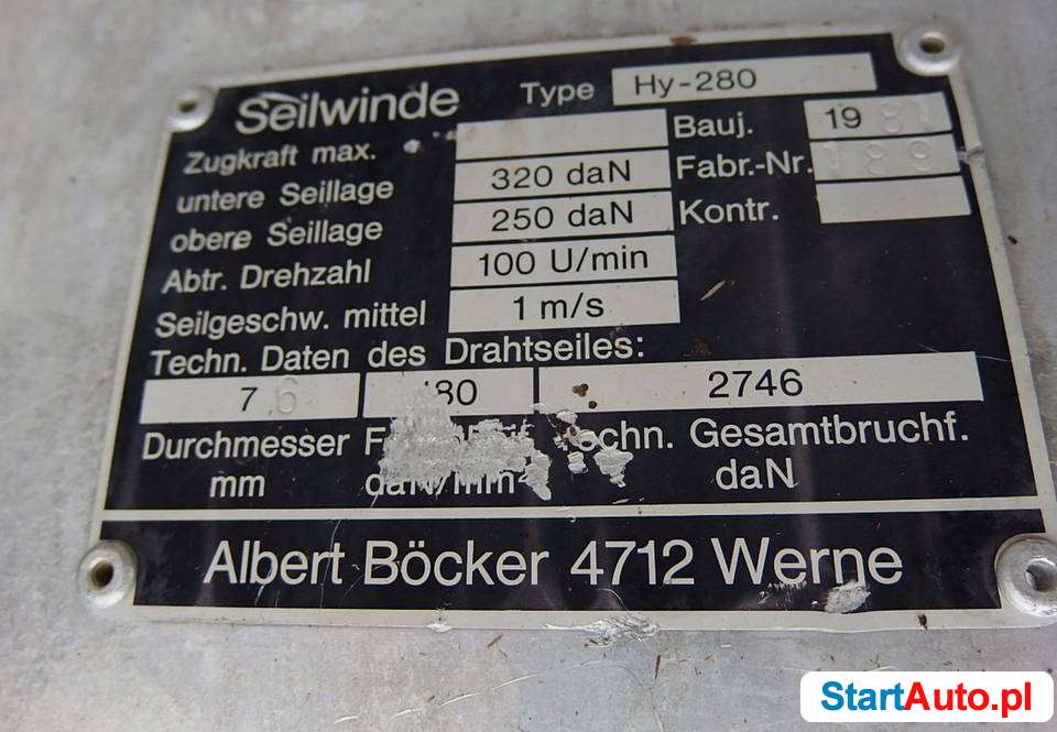 Drabina Winda Dekarska BOCKER Wyciąg 17m spalinowa