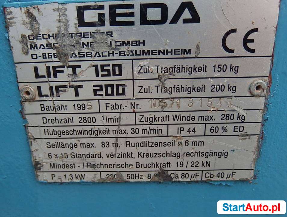 Drabina winda dekarska GEDA – LIFT 200 (131)