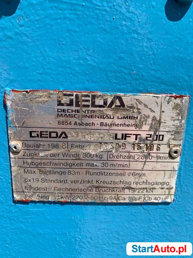 Drabina winda dekarska GEDA – LIFT 200 Comfort (20/G )