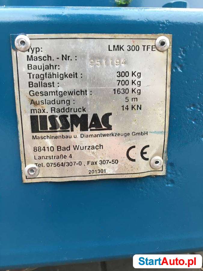 Dźwig LISSMAC LMK 300 TFE miniżuraw minikran budowlany silka