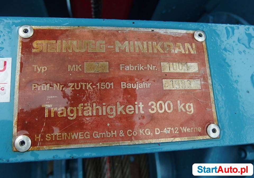 Dźwig Steinweg MK-2 minikran żuraw silka podnośnik wciągarka