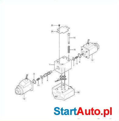 Elektrozawór solenoid koparki HITACHI ZX200 CNH 71443516