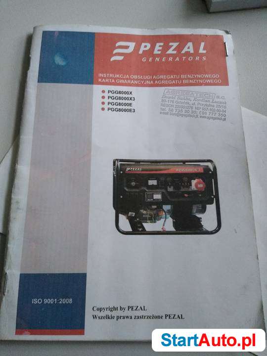 Generator agregat prądotwórczy Pezal PGG8000E3 3 fazy 6,5kw