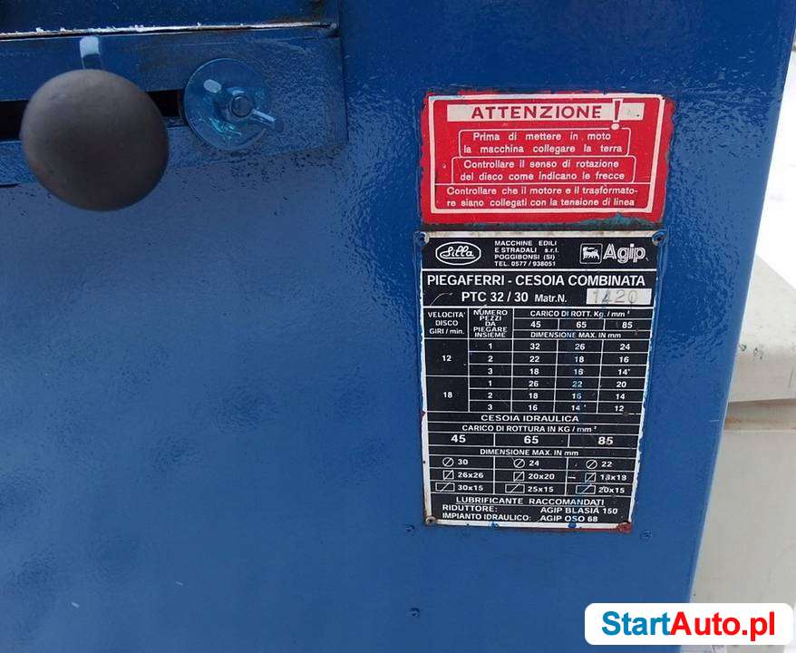 Giętarka mechaniczna gilotyna PIEGAFFRRI CESOIA COMBINATA 32