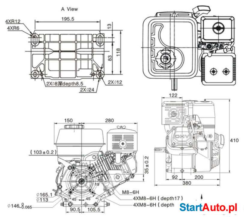 GX270 HONDA Silnik spalinowy 9 KM Gokart Agregat Motopompa