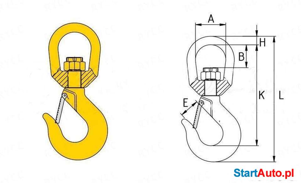 HAK OBROTOWY 8 t HDS ,DŹWIG,ZAWIESIE – atest/nowy