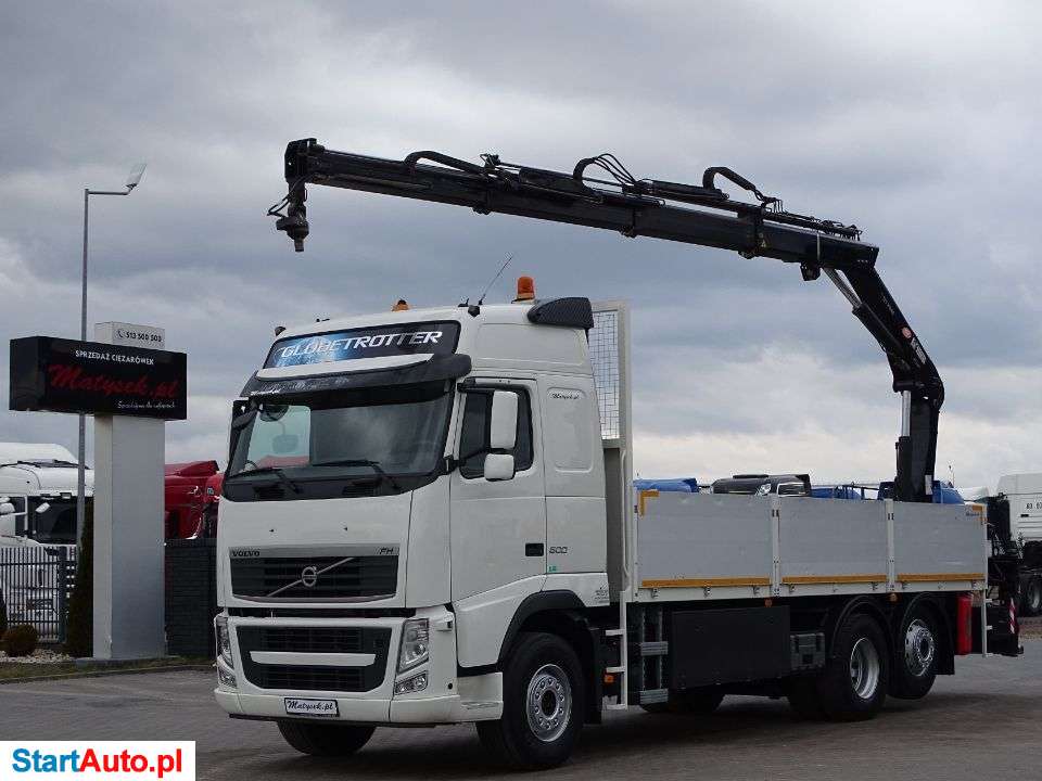 Volvo FH 500 / 6 X 2 / SKRZYNIOWY – 6,8 M / HDS HIAB 166 – 10,3 M / STEROWANIE RADIOWE / OŚ PODNOSZONA / E 5 EEV /