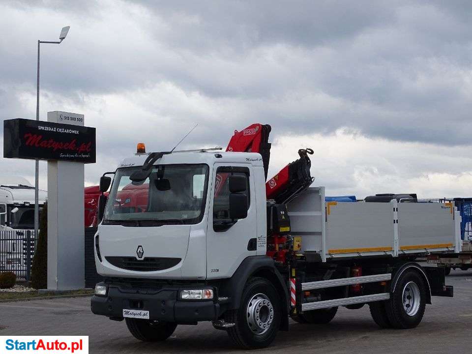 Renault MIDLUM 220 DXI / 4 X 2 / WYWROTKA – 4,2 M/ + HDS FASSI F95 – 12 M / STEROWANIE RADIOWE /MAŁY PRZEBIEG /