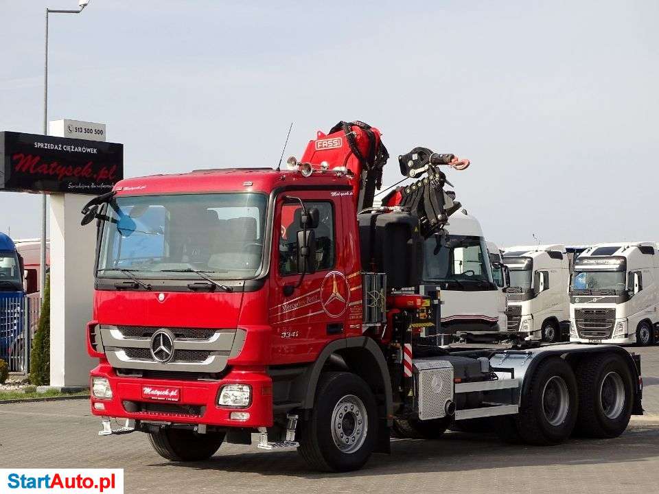 Mercedes-Benz ACTROS 3341 / 6X4 / + HDS FASSI F245 – 2017 ROK / PILOT / 6X WYSUW – 16,5 M / UDŹWIG: 8 200 KG !! / WCIĄGARKA /