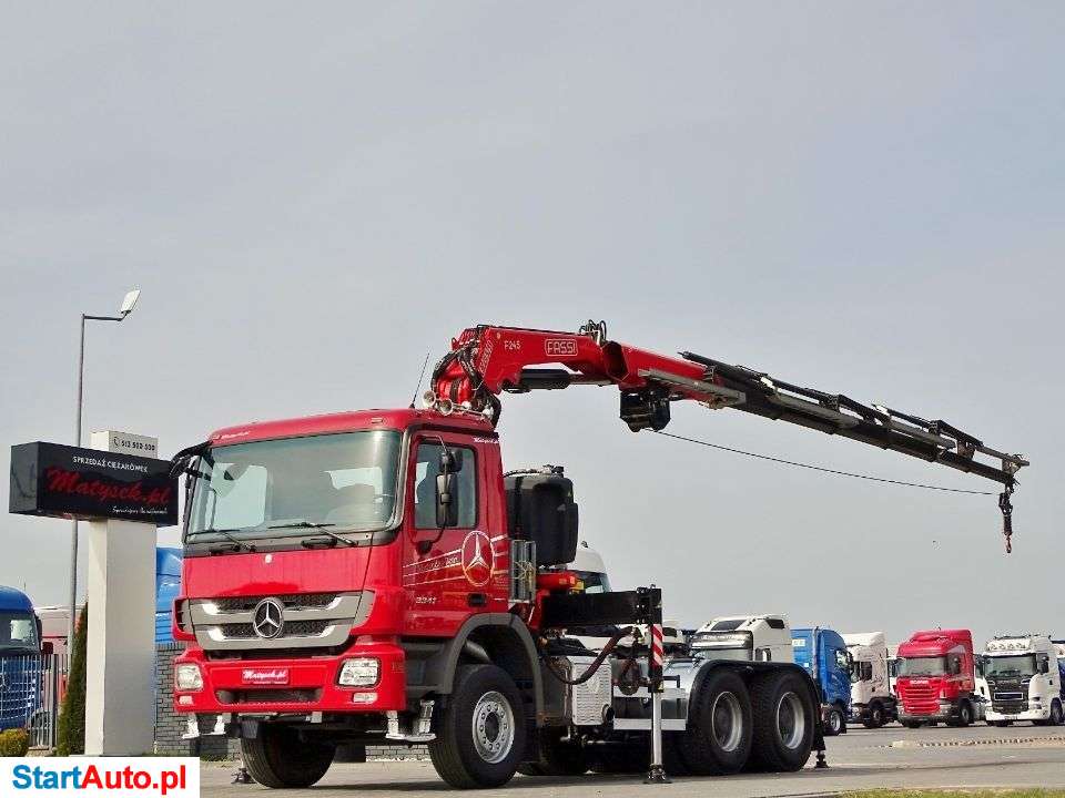 Mercedes-Benz ACTROS 3341 / 6X4 / HDS FASSI F245 – 2017 ROK / 6X WYSUW – 16,5 M / UDŹWIG: 8 200 KG !! / PILOT / WCIĄGARKA /