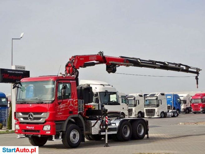 Mercedes-Benz ACTROS 3341 / 6X4 / HDS FASSI F245 – 2017 ROK / 6X WYSUW – 16,5 M / UDŹWIG: 8 200 KG !! / PILOT / WCIĄGARKA /
