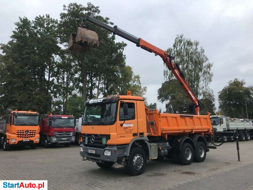 Mercedes-Benz ACTROS 3344 WYWROTKA + Odpinany ŻURAW ATLAS 118