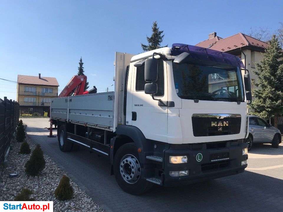 MAN TGM 18.340 Skrzyniowy + Dźwig HDS FASSI F130