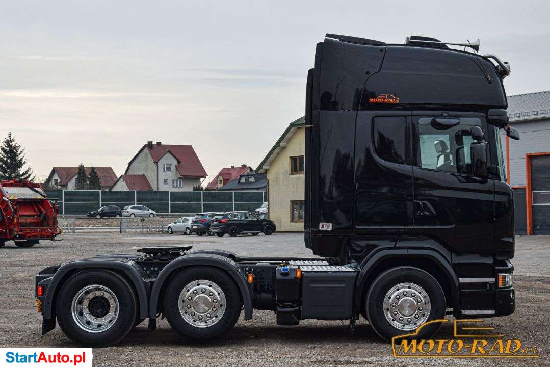 Scania R450 / EURO 6 / 6×2 / BEZ EGR-A / TOPLINE / GABARYTY / OŚ SKRĘTNA – PODNOSZONA / NAWIGACJA / KLIMA POSTOJOWA / SKÓRA / ALUFELGI / LEDY / RETARDER / WERSJA PREMIUM / Z NIEMIEC