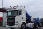 Scania R 580 / V8 / 6 X 2 / BOOGIE – 66 TON !!! / HDS HMF 3220 – WYSÓW 12,5 M /STEROWANIE RADIOWE /