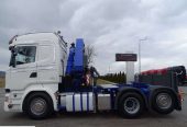 Scania R 580 / V8 / 6 X 2 / BOOGIE – 66 TON !!! / HDS HMF 3220 – WYSÓW 12,5 M /STEROWANIE RADIOWE /