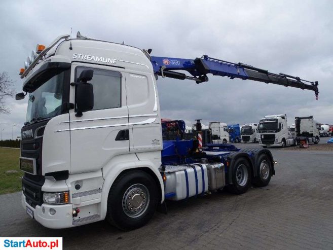 Scania R 580 / V8 / 6 X 2 / HDS HMF 3220 – WYSÓW 12,5 M / BARDZO BOGATE WYPOSAŻENIE / PILOT /