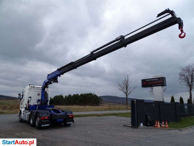 Scania R 580 / V8 / 6 X 2 / HDS HMF 3220 – WYSÓW 12,5 M / BARDZO BOGATE WYPOSAŻENIE / PILOT /