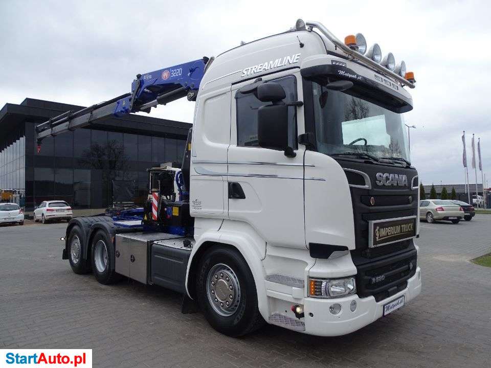 Scania R 580 / V8 / 6 X 2 / HDS HMF 3220 – WYSÓW 12,5 M / BARDZO BOGATE WYPOSAŻENIE / PILOT /