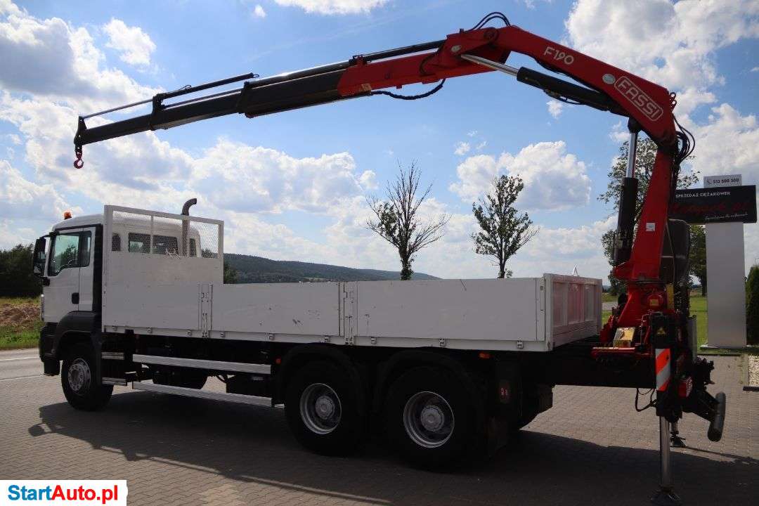 MAN TGS 32.360 / 6X4 / SKRZYNIOWY 6,4 M + HDS FASSI F190 / MANUAL / UDŹWIG: 8 325 KG !!! /