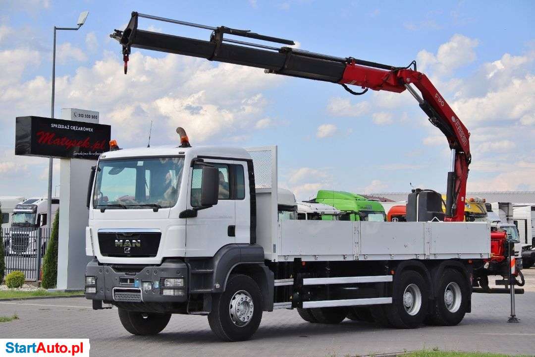 MAN TGS 32.360 / 6X4 / SKRZYNIOWY 6,4 M + HDS FASSI F190 / MANUAL / UDŹWIG: 8 325 KG !!! /