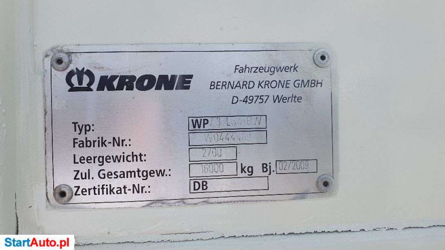 MAN 30xZABUDOWA KRONE BDF 7.45×2.50 TYŁ DUŻE DRZWI 2009rok BURTO PLANDEKA SUWANY DACH MOŻLIWOŚĆ TRANSPORT ST.BDB