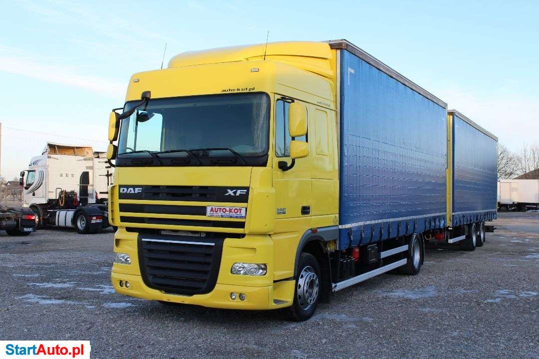 DAF XF 105.460 / ZESTAW + PRZYCZEPA SAMRO 2011 / DACH PODNOSZONY /**SERWIS** / SUPER STAN /
