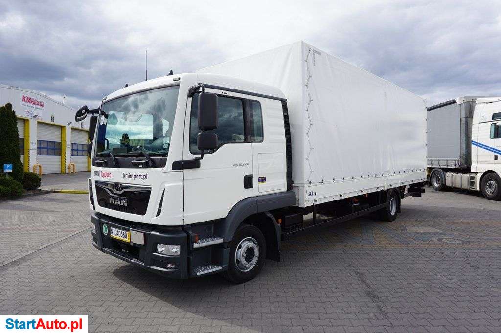 MAN TGL 12.220 4X2 BL BURTO-PLANDEKA Z WINDĄ KABINA SYPIALNA* 47 000 KM *