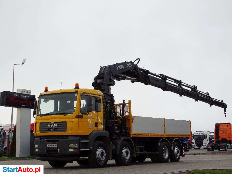 MAN TGA 35.390 / 8 X 2 / SKRZYNIOWY – 6,05 M / HDS HIAB 700 / WYSUW – 15 M / UDŹWIG 18 TON / RETARDER / OŚ SKRĘTNA I PODNOSZONA /
