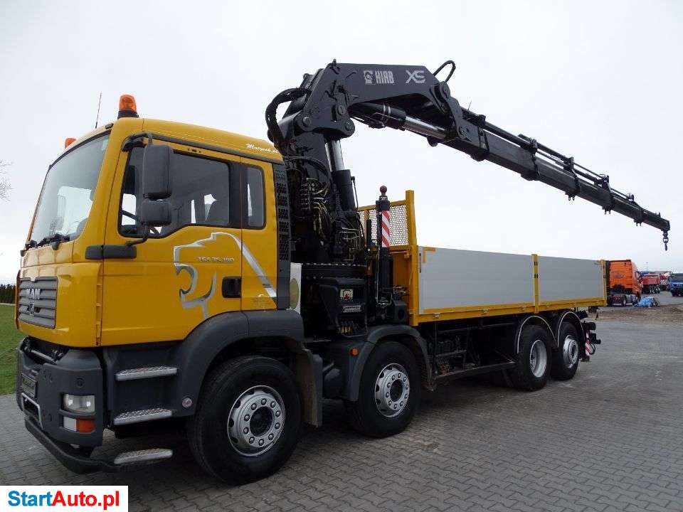 MAN TGA 35.390 / 8 X 2 / SKRZYNIOWY – 6,05 M / HDS HIAB 700 / WYSUW – 15 M / UDŹWIG 18 TON / RETARDER / OŚ SKRĘTNA I PODNOSZONA /