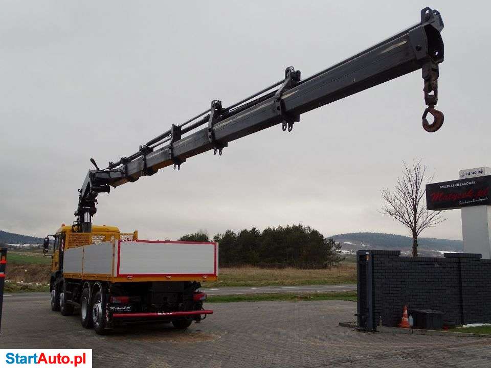 MAN TGA 35.390 / 8 X 2 / SKRZYNIOWY – 6,05 M / HDS HIAB 700 / WYSUW – 15 M / UDŹWIG 18 TON / RETARDER / OŚ SKRĘTNA I PODNOSZONA /
