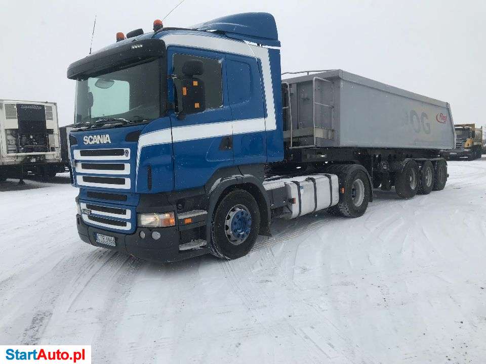 Scania DZIERŻAWA SCANIA WYWROTKAALUMINIOWA ŻWIROWA * TACHO NA TARCZKI * NACZEPA WYWROTKA * ZESTAW WYNAJEM 7 Tys Zł