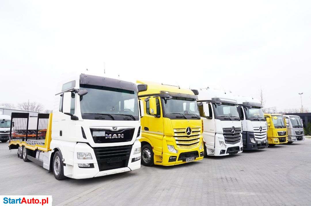 Mercedes-Benz Actros 2542 , 2545 , MAN TGX 26.460 , TGL 8.180 , TGL 12.220 , Autolaweta , Laweta , Platforma , Transport Maszyn