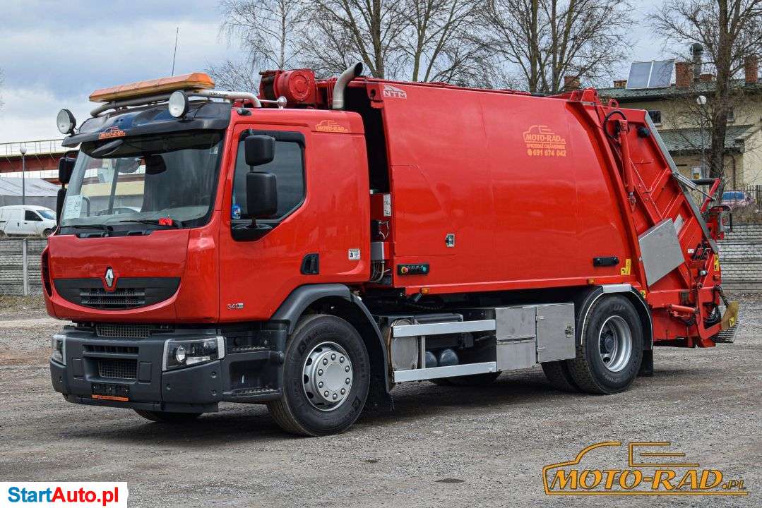 Renault PREMIUM / 4×2 / EURO 5 / ŚMIECIARKA / ZABUDOWA NTM / WRZUT NA WSZYSTKIE POJEMNIKI / AUTOMAT / KAMERA COFANIA