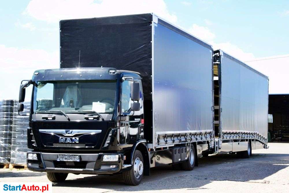 MAN Zabudowa Plandeka Firanka Z Przyczepą – Zestaw Do Transportu Pojazdów Dmc 7490 Kg, Blyss