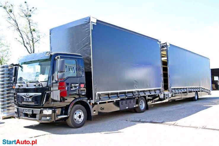 MAN Zabudowa Plandeka Firanka Z Przyczepą – Zestaw Do Transportu Pojazdów Dmc 7490 Kg, Blyss