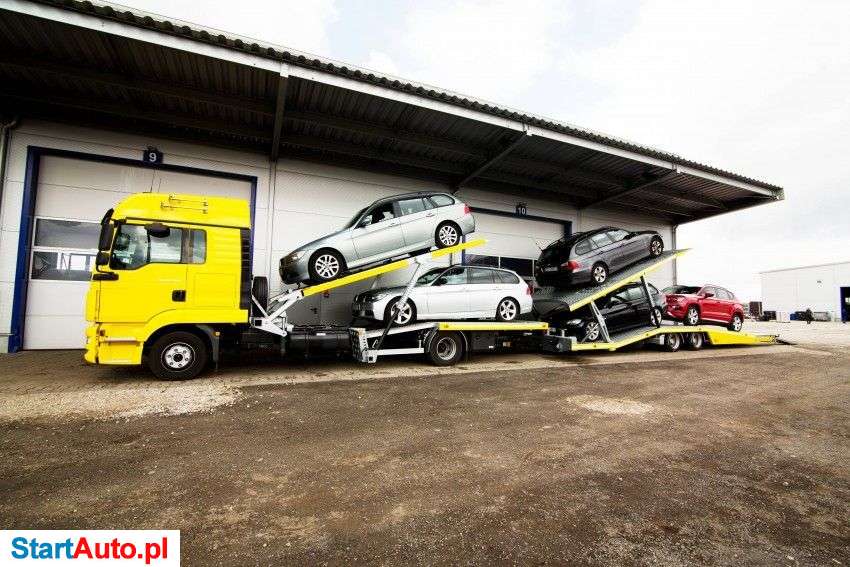 MAN Zabudowa Piętrowa Autolaweta Z Przyczepą Pneumatyczną Rozsuwany Dyszel