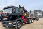 Scania R580 KM V8 6×4 Z Dzwigiem Do Drewna Diebolt SPROWADZONA