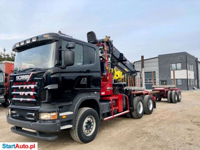Scania R580 KM V8 6×4 Z Dzwigiem Do Drewna Diebolt SPROWADZONA
