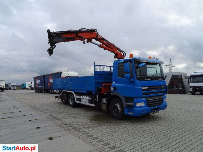 DAF CF 85.410 / 6X2 / 473 TKM / PAKA Z BURTAMI + HDS / STAN BDB / / /