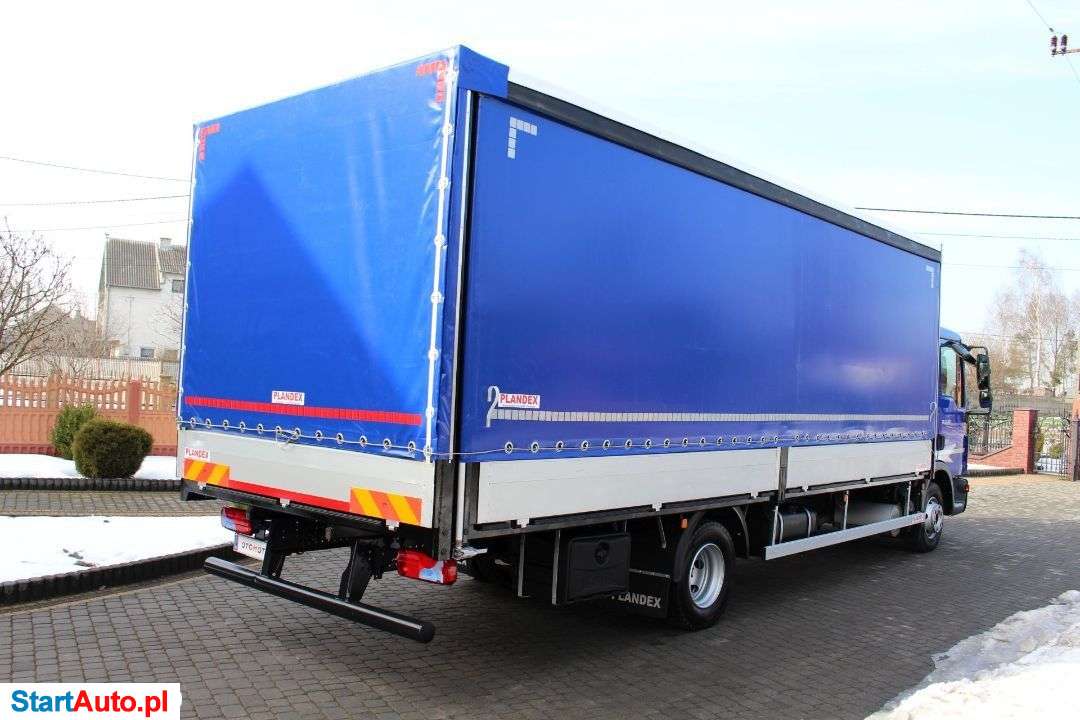 MAN TGL 10.180 POLSKI SALON 1 WŁASICICEL NISKI PRZEBIEG SKRZYNIA Z PLANDEKA 2X FIRANKA