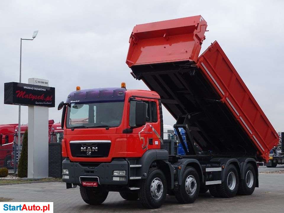 MAN TGS 35. 360 / 8 X 4 / WYWROTKA / HYDROBURTA / MANUAL / 2 STRONNY WYWROT /