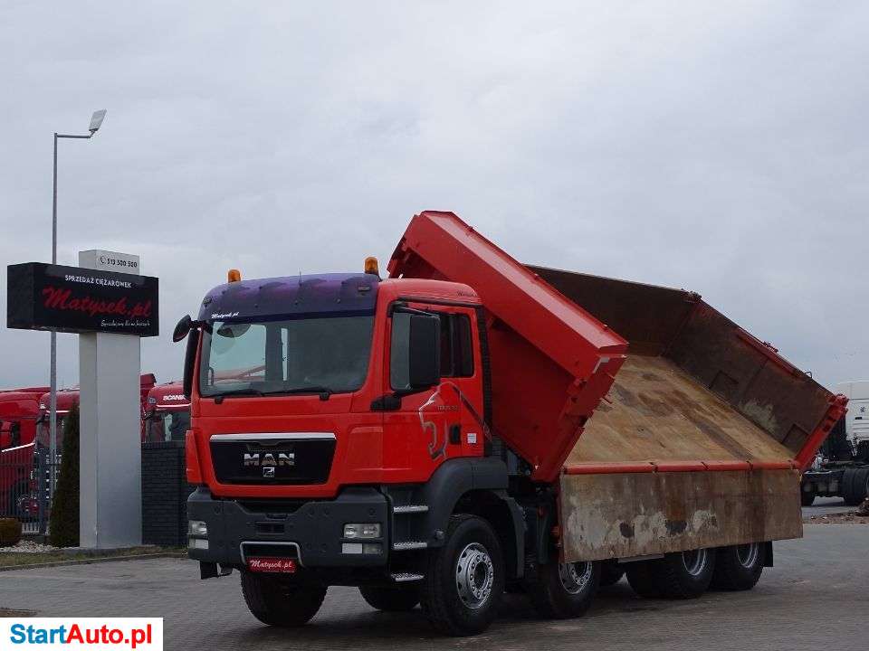 MAN TGS 35. 360 / 8 X 4 / WYWROTKA / HYDROBURTA / MANUAL / 2 STRONNY WYWROT /