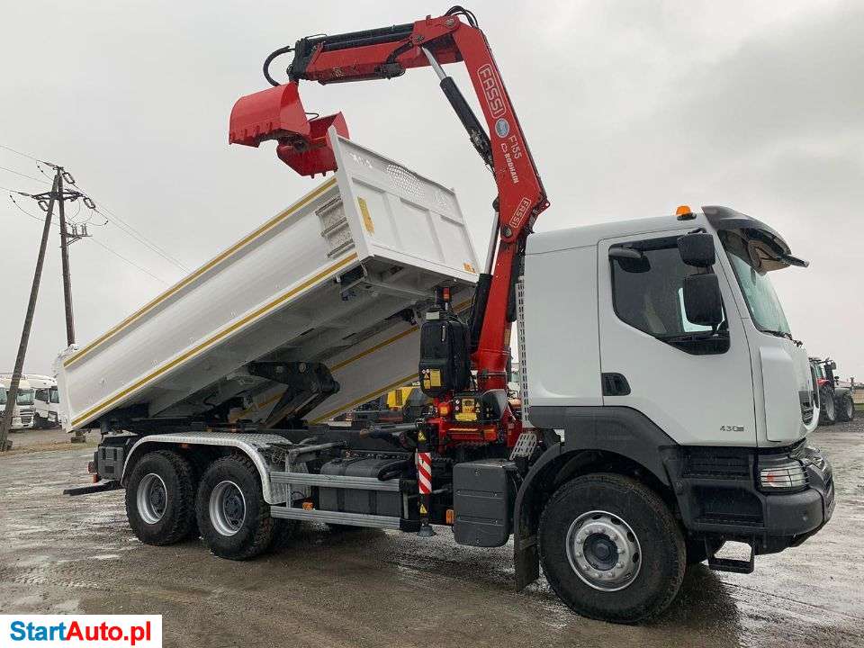 Renault KERAX 430 DXI / 6×4 / Wywrotka 2 Str / Dźwig / Pilot