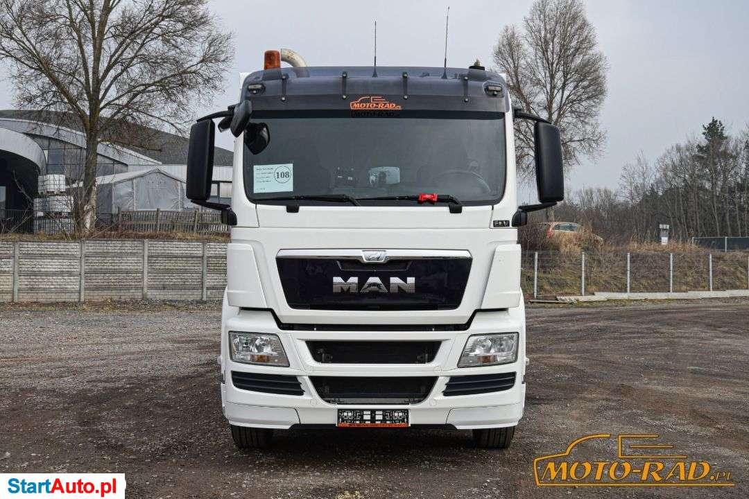 MAN TGS 28.400 / 6×2 / EURO 5 EEV / ŚMIECIARKA / ZABUDOWA FAUN / WRZUT NA WSZYSTKIE POJEMNIKI / OŚ SKRĘTNA – PODNOSZONA / AUTOMAT / ZADBANA