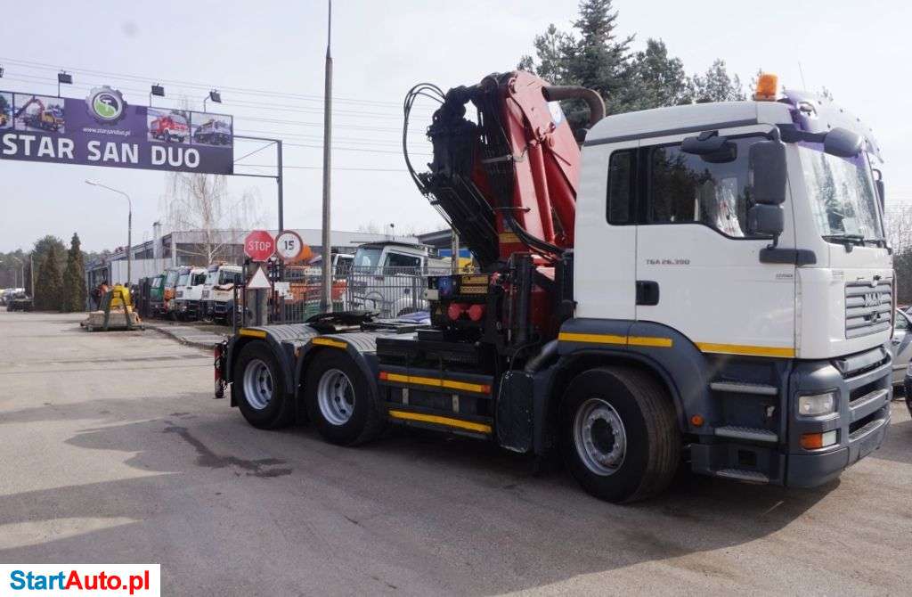 MAN TGA 26.390 6×4 HMF 4220 K4+2 HDS Żuraw CIĄGNIK SIODŁOWY