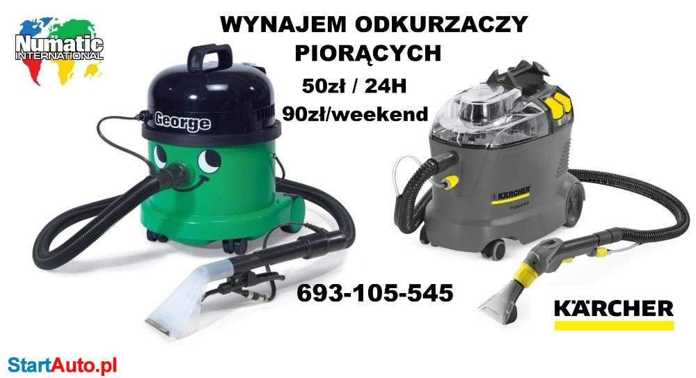 Odkurzacz piorący Karcher Numatic wynajem wypożyczalnia Lublin Świdnik